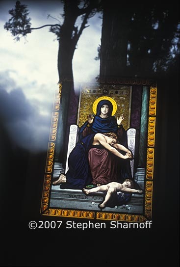 stained glass madonna graphic