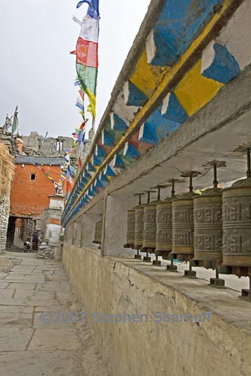 mustang kagbeni prayer wheels graphic