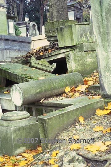 ruins of gravestones paris graphic