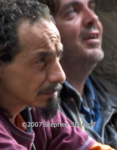 men in doorway graphic